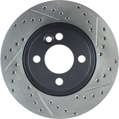 StopTech 07-16 Mini Cooper Cryo Slotted & Drilled Front Left Rotor 127.34100CL