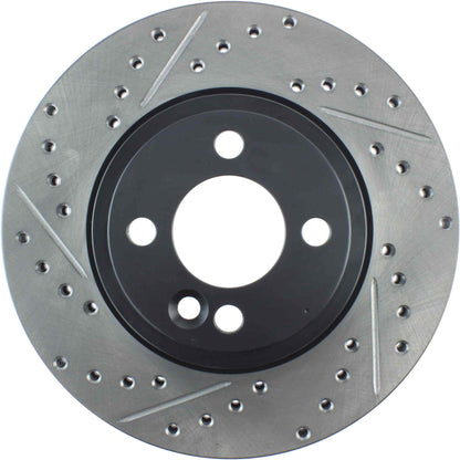 StopTech 07-16 Mini Cooper Sport Cryo Slotted & Drilled Front Right Rotor 127.34100CR