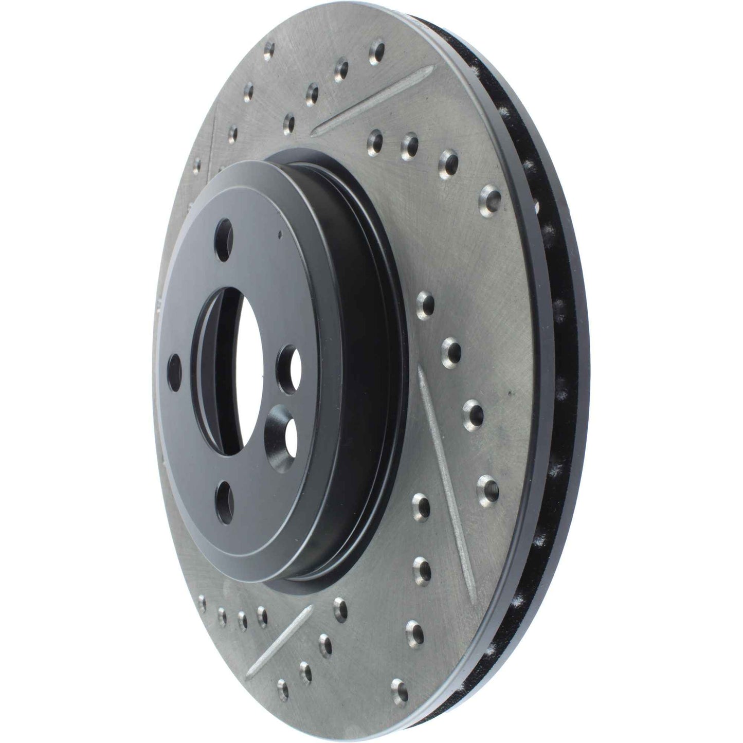 StopTech 07-16 Mini Cooper Sport Cryo Slotted & Drilled Front Right Rotor 127.34100CR