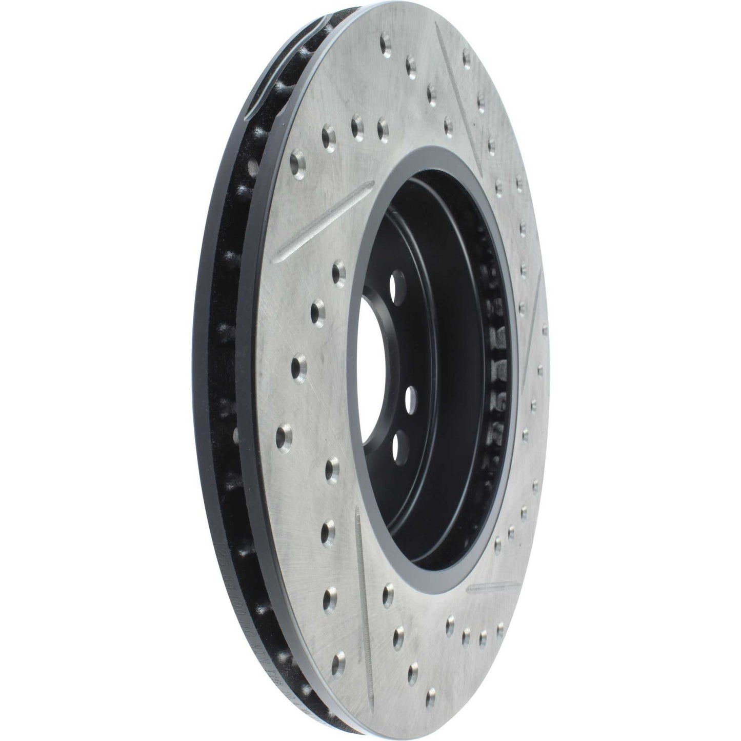 StopTech 07-16 Mini Cooper Sport Cryo Slotted & Drilled Front Right Rotor 127.34100CR