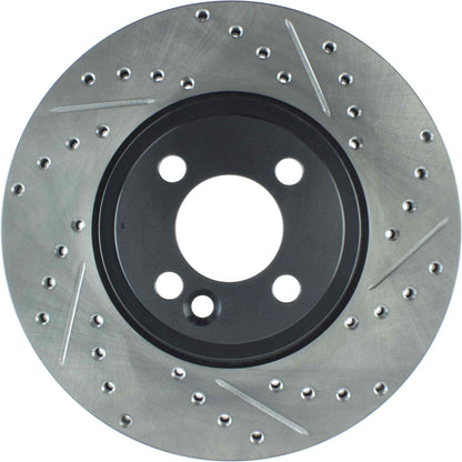 StopTech 07-16 Mini Cooper Sport Cryo Slotted & Drilled Front Left Rotor 127.34101CL