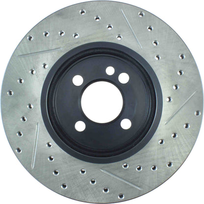 StopTech 07-16 Mini Cooper Sport Cryo Slotted & Drilled Front Right Rotor 127.34101CR