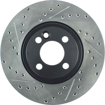 StopTech 07-16 Mini Cooper Sport Cryo Slotted & Drilled Front Right Rotor 127.34101CR