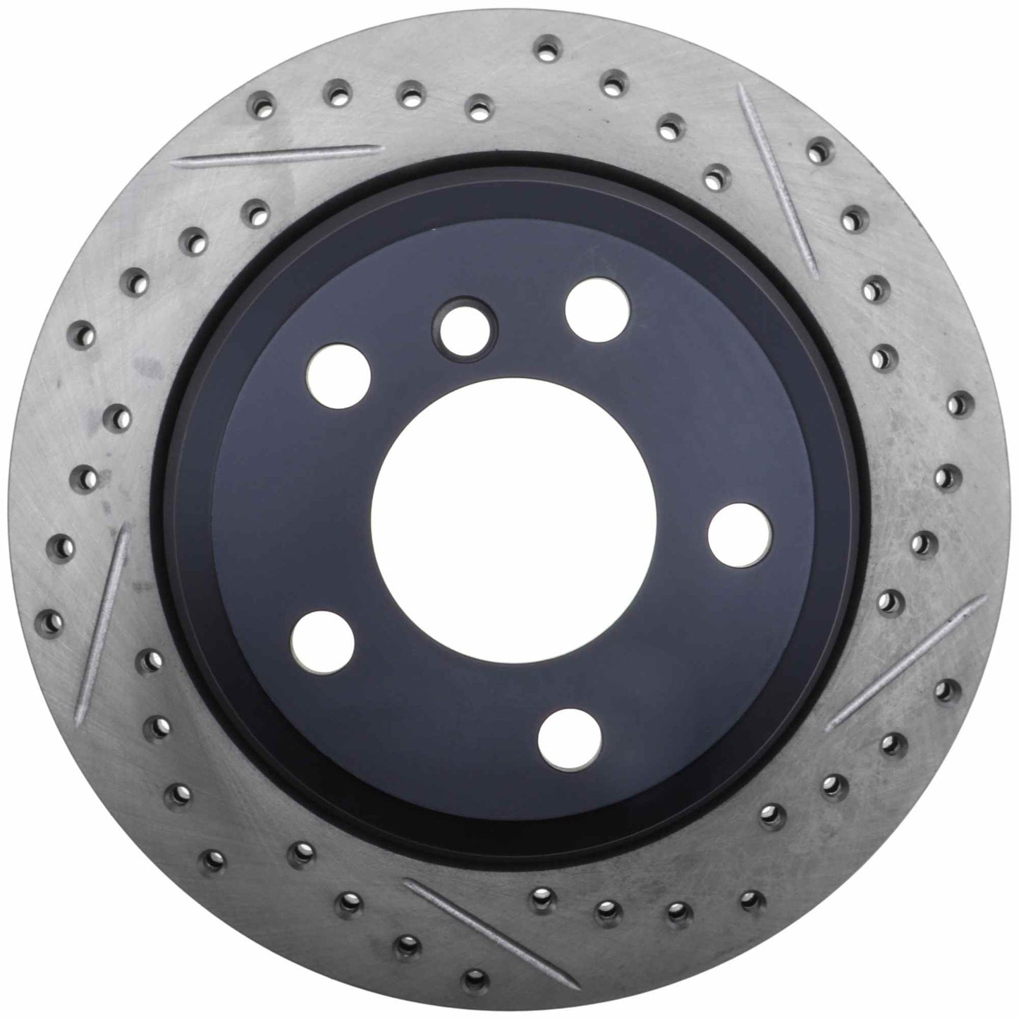 StopTech 2013+ BMW F30 3-Series Left Slotted & Drilled Sport Brake Rotor - Rear 127.34150L