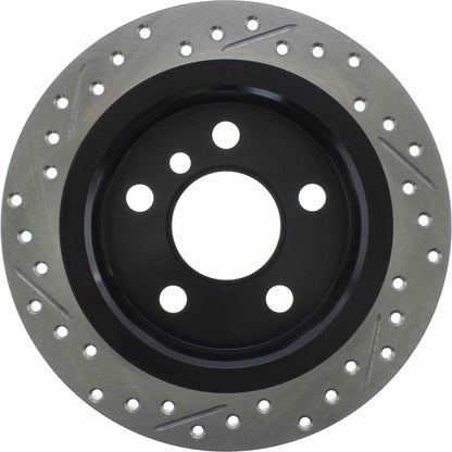 StopTech 14-15 Mini Cooper Base Slotted & Drilled Rear Left Rotor 127.34159L