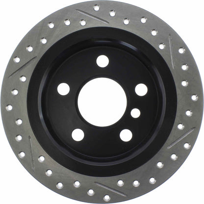 StopTech 14-15 Mini Cooper Base Slotted & Drilled Rear Right Rotor 127.34159R