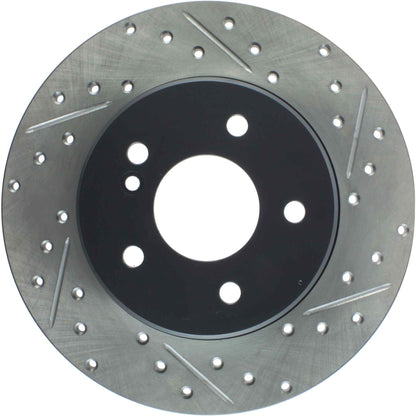 StopTech Mercedes Benz C Series/E Series/SLK Series Rear Left Slotted & Drilled Rotor 127.35034L