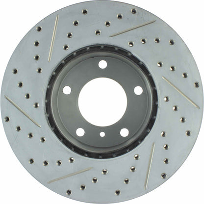 StopTech Sport Drilled/Slotted Brake Rotor; Front Left