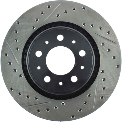 StopTech Sport Drilled/Slotted Brake Rotor; Front Right