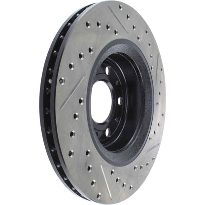 StopTech Sport Drilled/Slotted Brake Rotor; Front Right