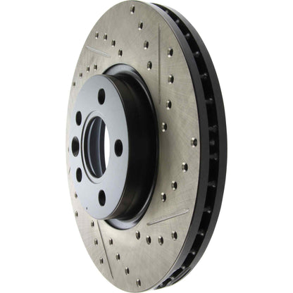 StopTech Sport Drilled/Slotted Brake Rotor; Front Left