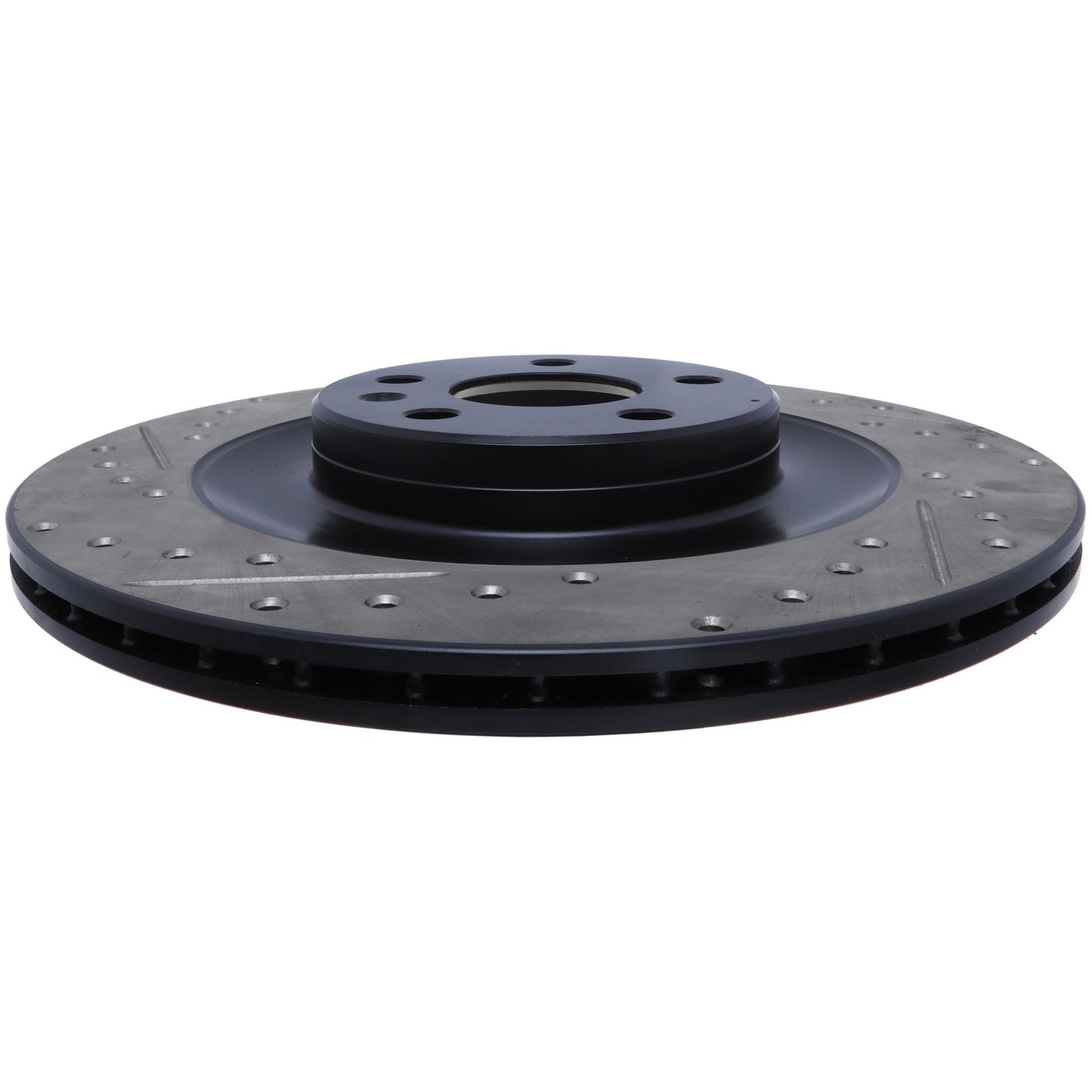 StopTech 16-17 Volvo XC90 Sport Drilled and Slotted Rear Passenger Side Brake Rotor 127.39053R