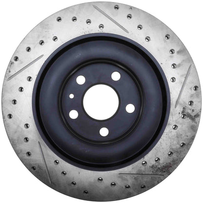 StopTech 16-17 Volvo XC90 Sport Drilled and Slotted Rear Passenger Side Brake Rotor 127.39053R