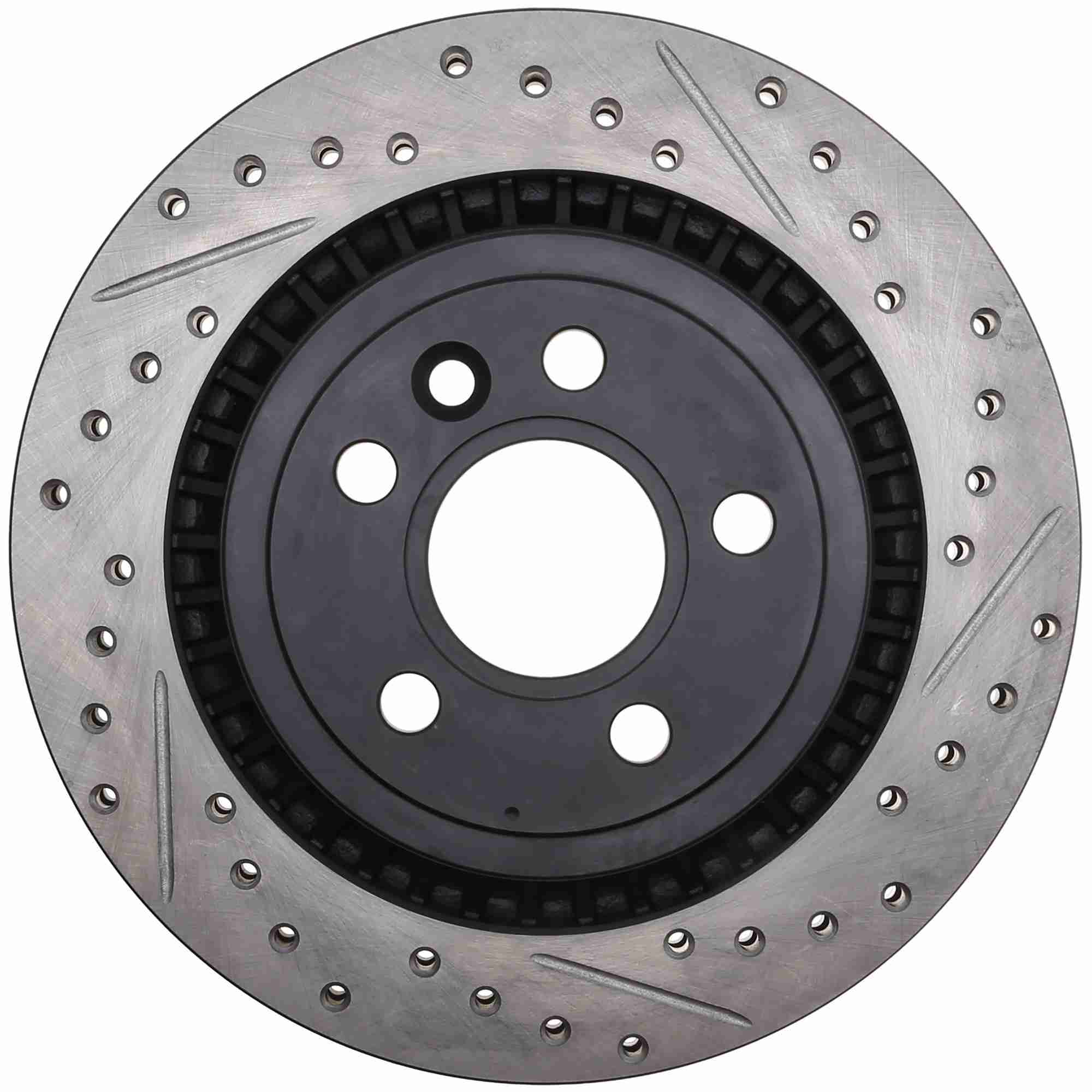 StopTech 07-18 Volvo S80 AWD SportStop Slotted & Drilled Left Rear Rotor 127.39055L