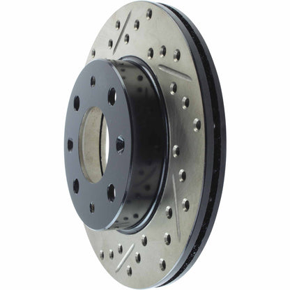 StopTech 90-91 Honda CRX HF 1.5L / 00-06 Honda Insight MIT/CVT Slotted & Drilled Right Front Rotor 127.40005R