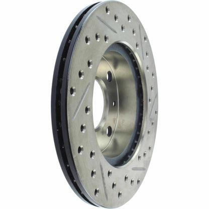 StopTech 90-91 Honda CRX HF 1.5L / 00-06 Honda Insight MIT/CVT Slotted & Drilled Right Front Rotor 127.40005R