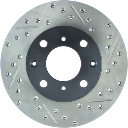 StopTech Sport Drilled/Slotted Brake Rotor; Front Left