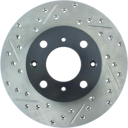 StopTech Sport Drilled/Slotted Brake Rotor; Front Right