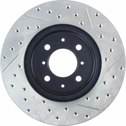 StopTech Sport Drilled/Slotted Brake Rotor; Front Right