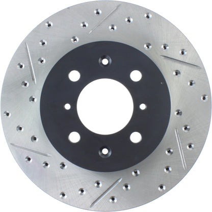 StopTech Sport Drilled/Slotted Brake Rotor; Front Right