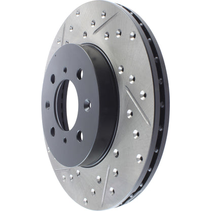 StopTech Sport Drilled/Slotted Brake Rotor; Front Right