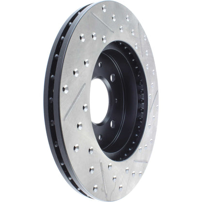 StopTech Sport Drilled/Slotted Brake Rotor; Front Right