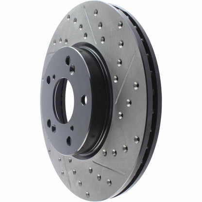 StopTech 06-08 Civic GX / 02-04 CR-V / 98-02 Honda Accord V6 / 03-07 Accord 4 cyl/V6 MT Slotted & D 127.40036L