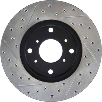 StopTech Sport Drilled/Slotted Brake Rotor; Front Left