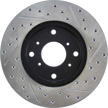 StopTech Sport Drilled/Slotted Brake Rotor; Front Right