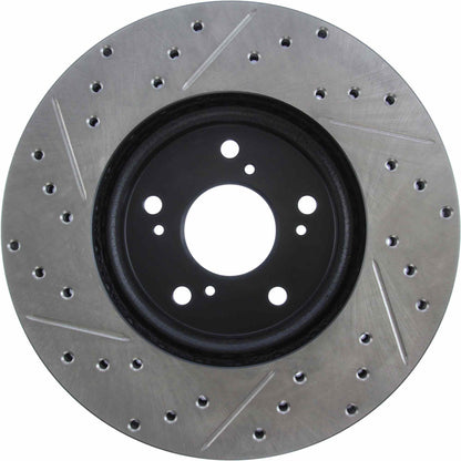 StopTech 04-14 Acura TSX SportStop Cryo Slotted & Drilled Front Left Rotor 127.40046CL