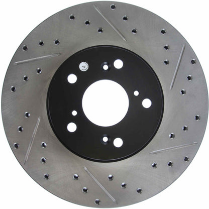 StopTech 04-14 Acura TSX SportStop Cryo Slotted & Drilled Front Left Rotor 127.40046CL