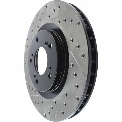 StopTech Sport Drilled/Slotted Brake Rotor; Front Right