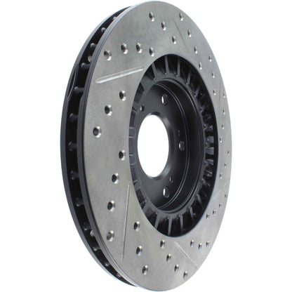 StopTech Sport Drilled/Slotted Brake Rotor; Front Right