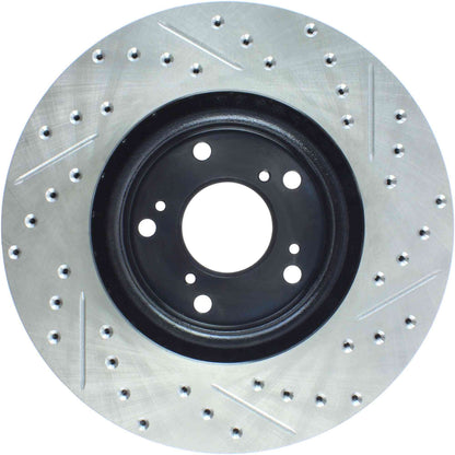 StopTech 02-15 Acura RSX / 02-15 Honda Civic Cryo Slotted & Drilled Right Front Rotor 127.40057CR