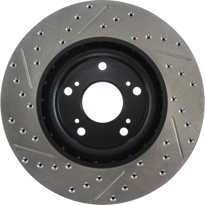 StopTech Sport Drilled/Slotted Brake Rotor; Front Left