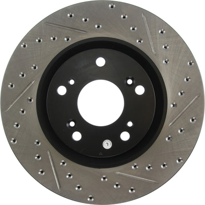 StopTech Sport Drilled/Slotted Brake Rotor; Front Left