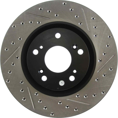 StopTech Sport Drilled/Slotted Brake Rotor; Front Left