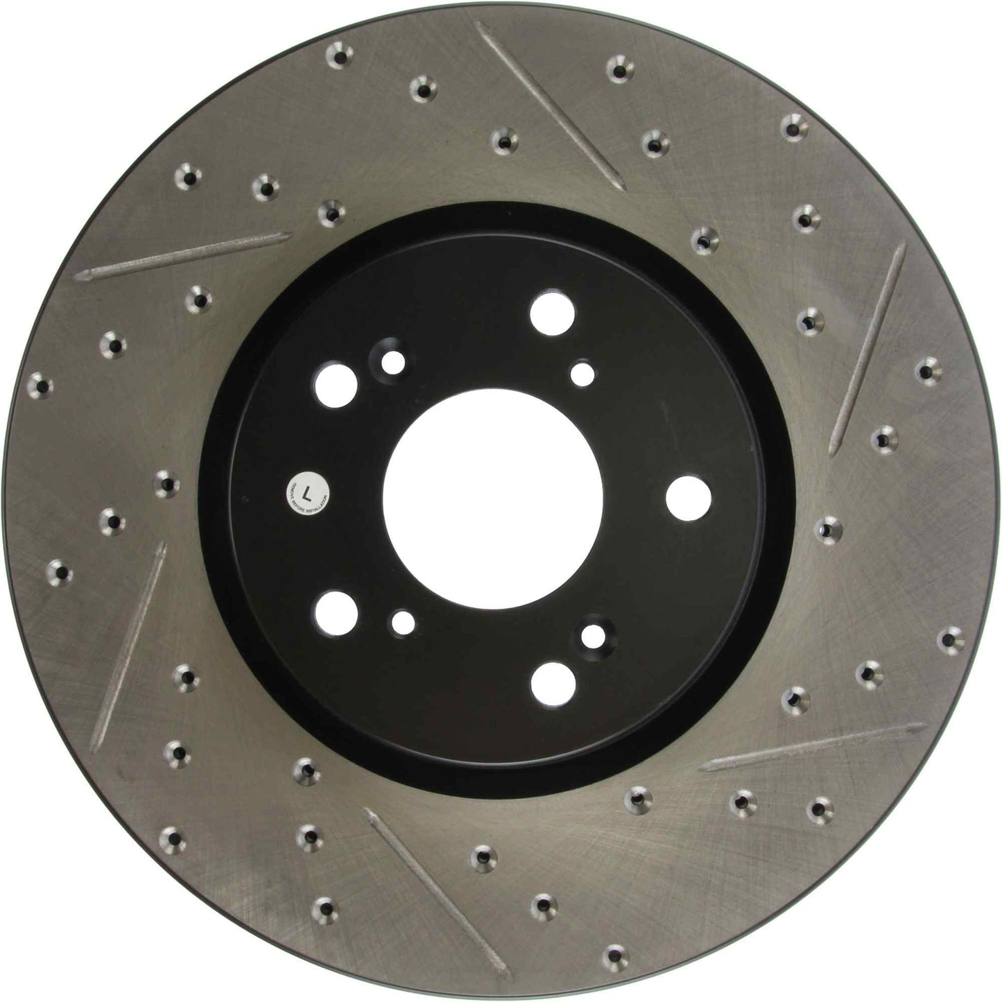 StopTech Sport Drilled/Slotted Brake Rotor; Front Left