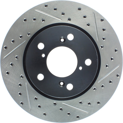 StopTech Sport Drilled/Slotted Brake Rotor; Front Left
