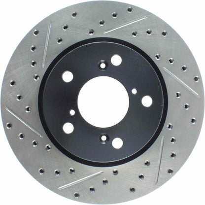 StopTech Sport Drilled/Slotted Brake Rotor; Front Right