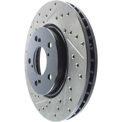 StopTech Sport Drilled/Slotted Brake Rotor; Front Right