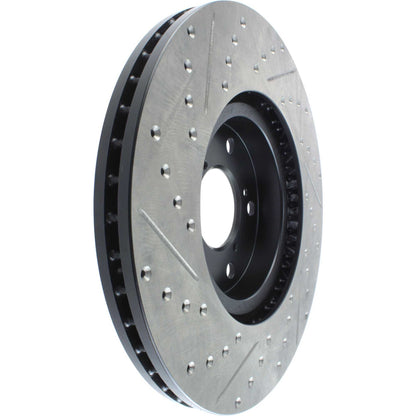 StopTech Sport Drilled/Slotted Brake Rotor; Front Left