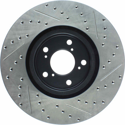 StopTech Sport Drilled/Slotted Brake Rotor; Front Right