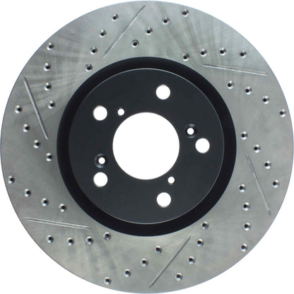 StopTech Sport Drilled/Slotted Brake Rotor; Front Right