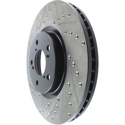 StopTech Sport Drilled/Slotted Brake Rotor; Front Right