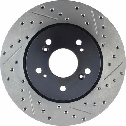 StopTech Sport Drilled/Slotted Brake Rotor; Front Left