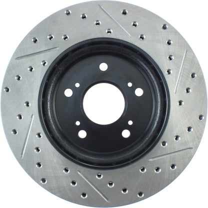 StopTech Sport Drilled/Slotted Brake Rotor; Front Right