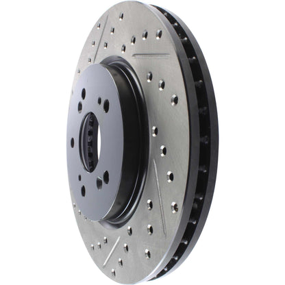 StopTech Sport Drilled/Slotted Brake Rotor; Front Right