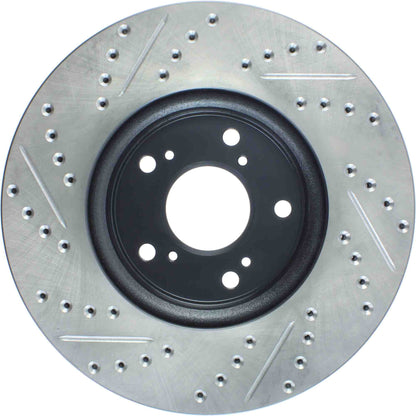 StopTech Sport Drilled/Slotted Brake Rotor; Front Left