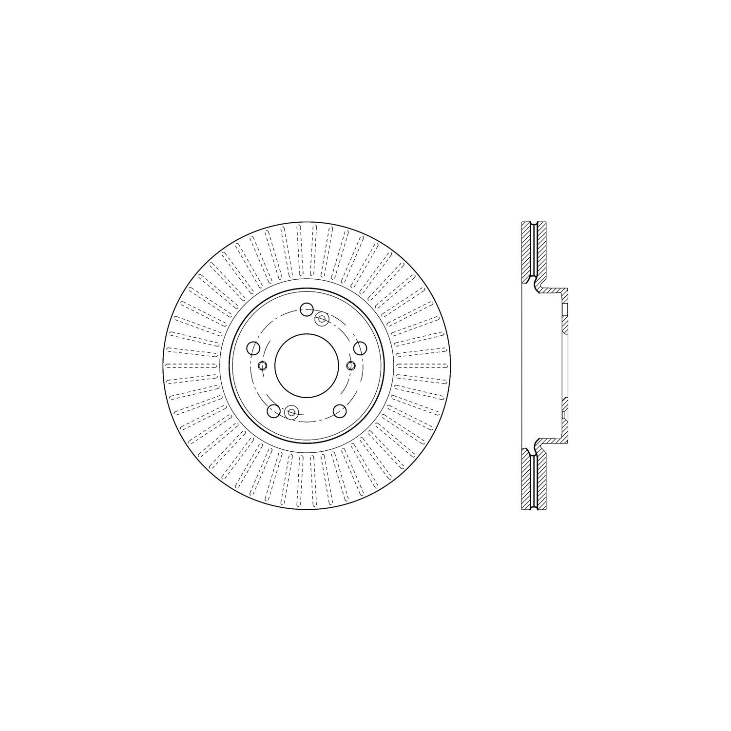 StopTech Sport Drilled/Slotted Brake Rotor; Front Left